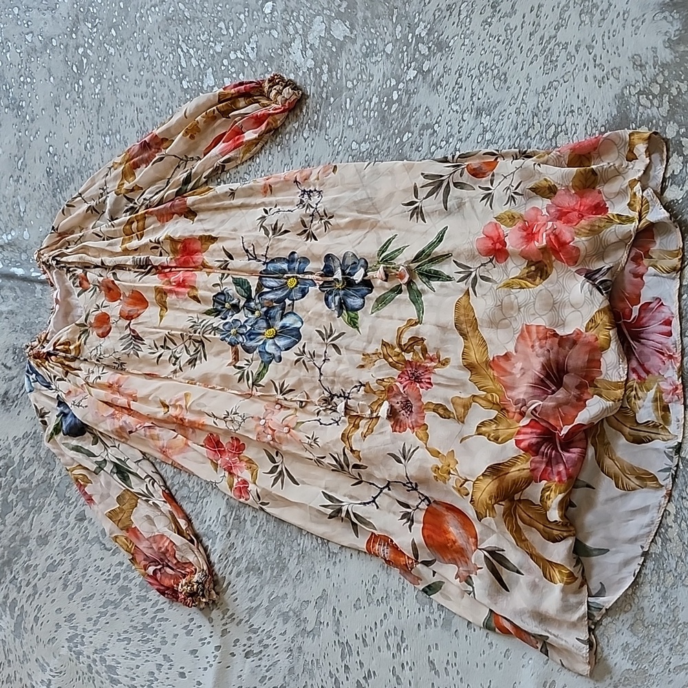 Anthropologie Siddhartha Bansal Ruffled Tie-Neck Maxi Dress SzM - Picture 3 of 9